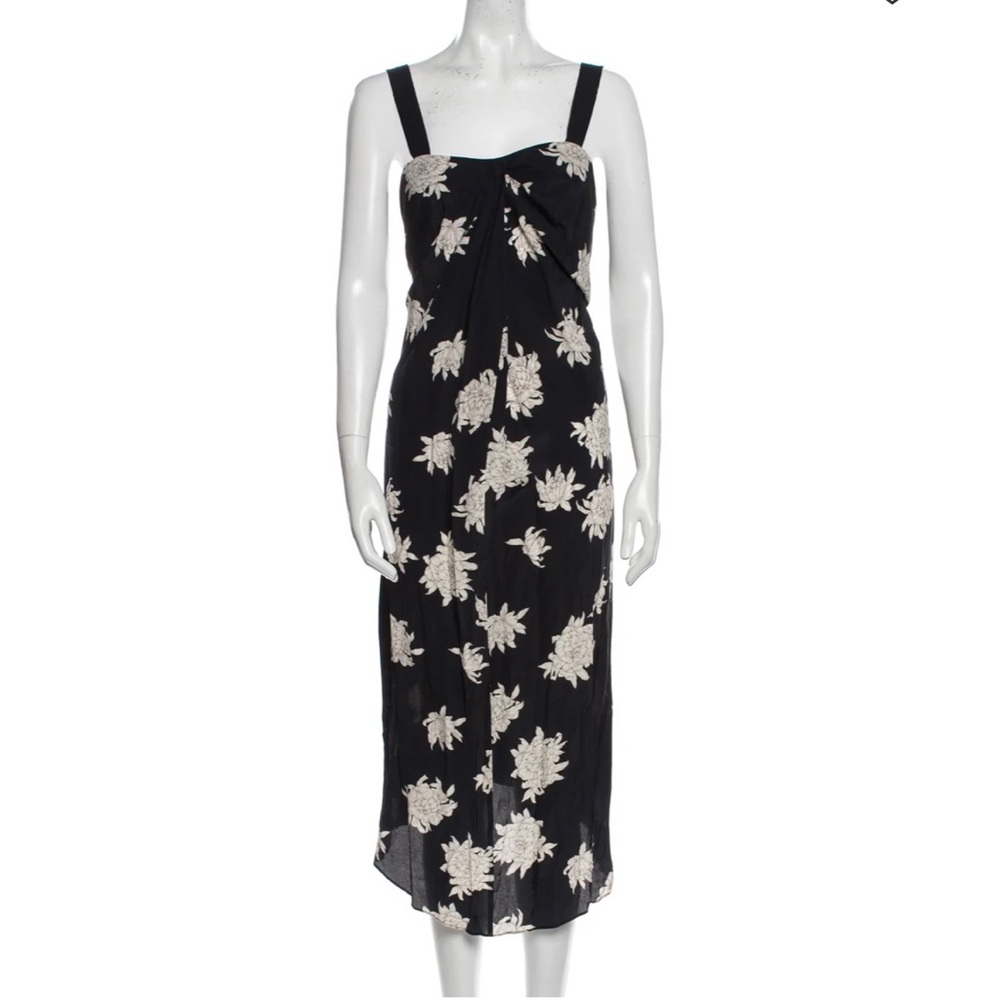 Vince Navy Blue Silk Dress